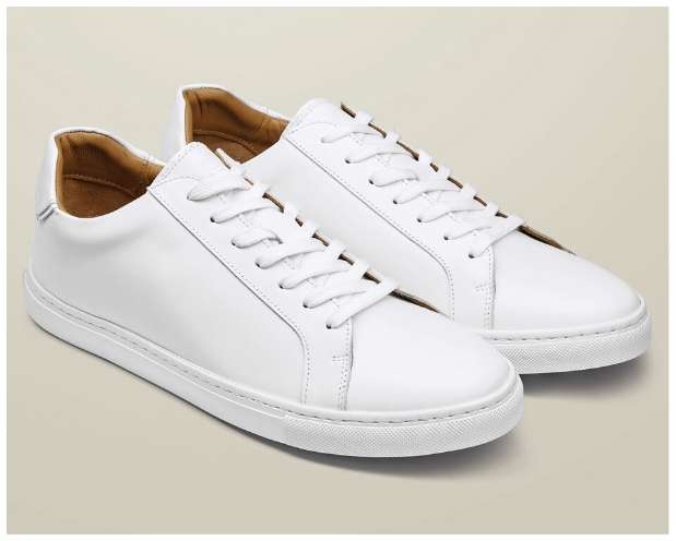 Sneaker aus Leder - Weiß