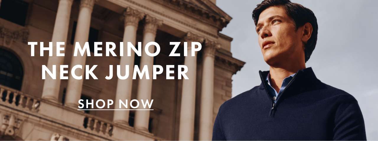 THE MERINO ZIP NECK JUMPER