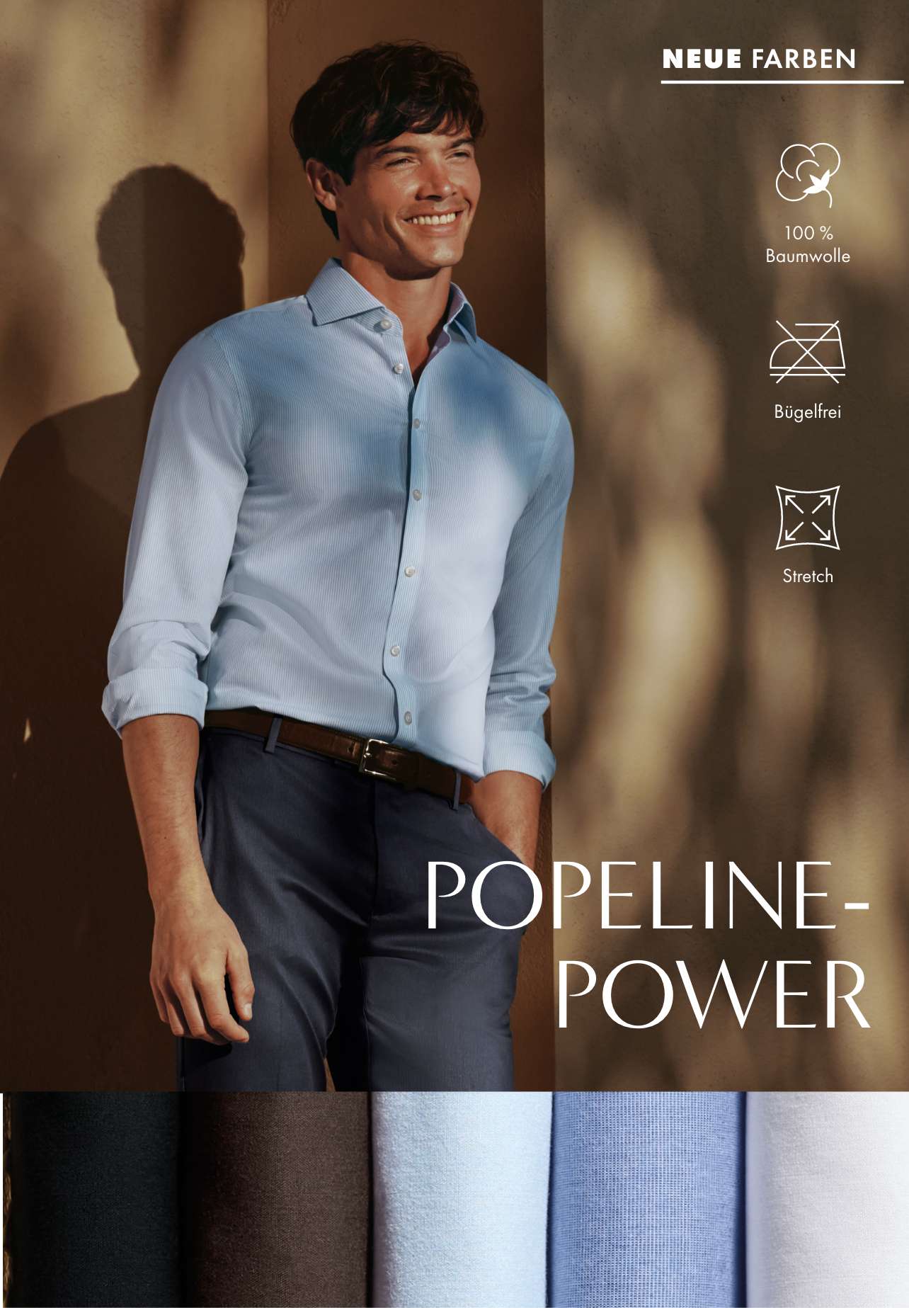 BÜGELFREIES POPELINE HEMDEN