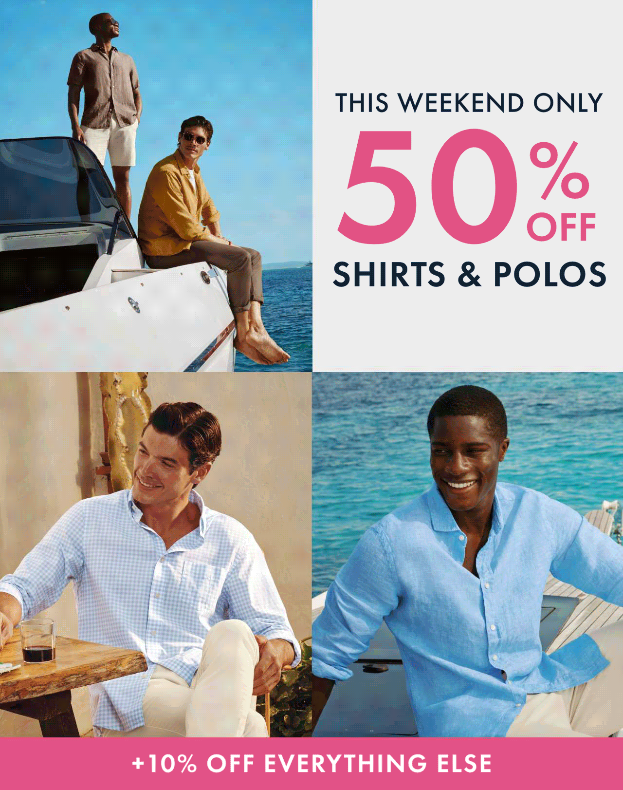 50% OFF Shirts and Polos!