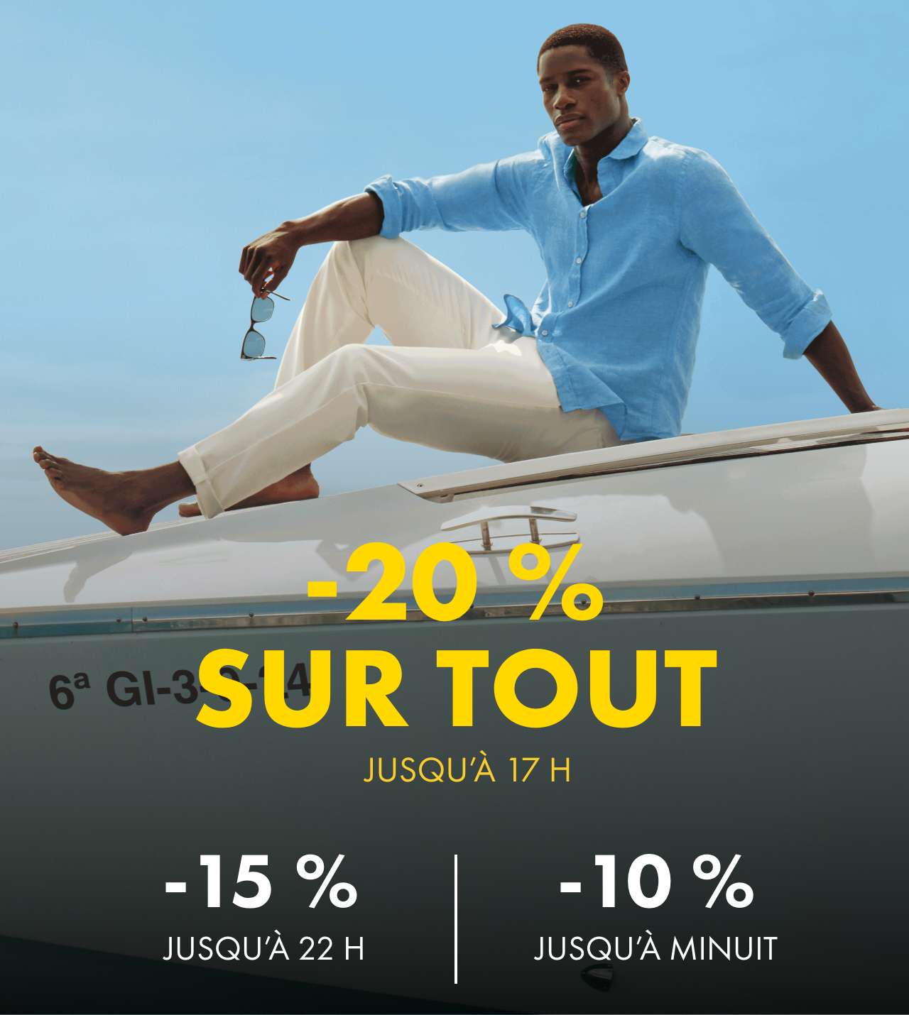 20 % DE RÉDUCTION jusqu'à 17 h seulement !
