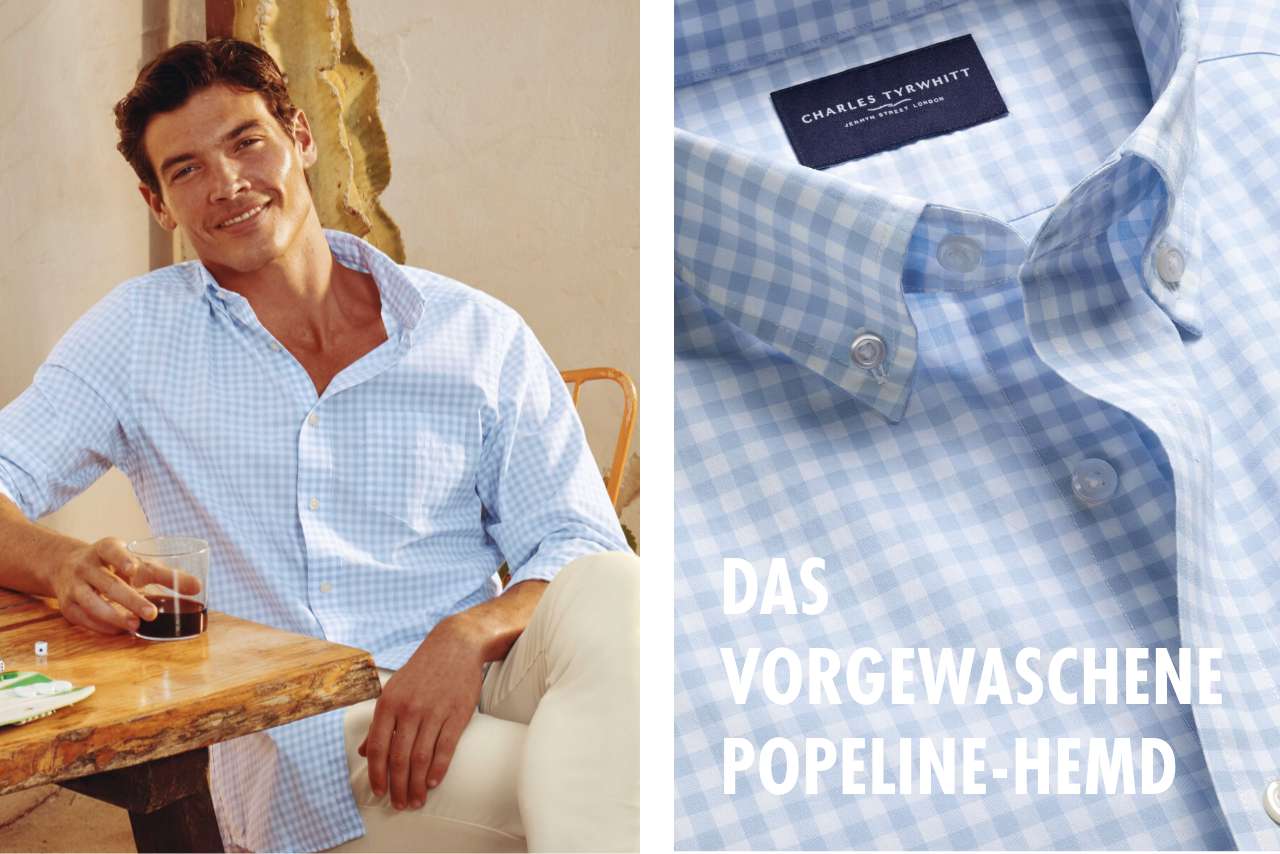 Das vorgewaschene Popeline-Hemd