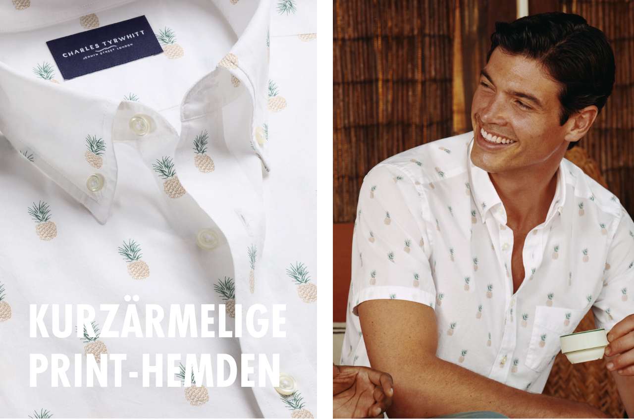 Kurzärmelige Print-Hemden
