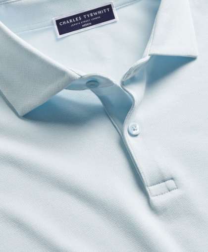 Smartes Piqué-Polo - Eisblau
