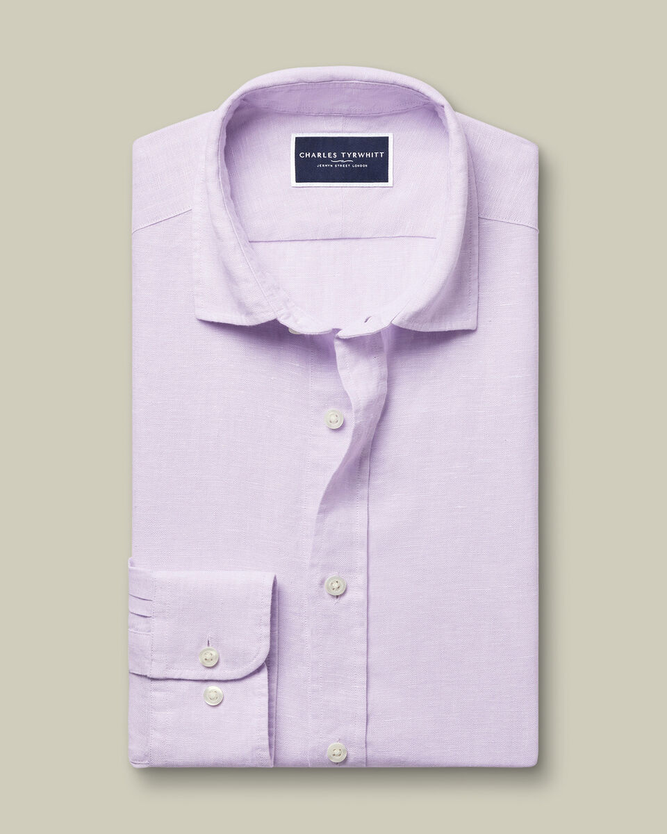 Pure Linen Shirt - Lilac Purple