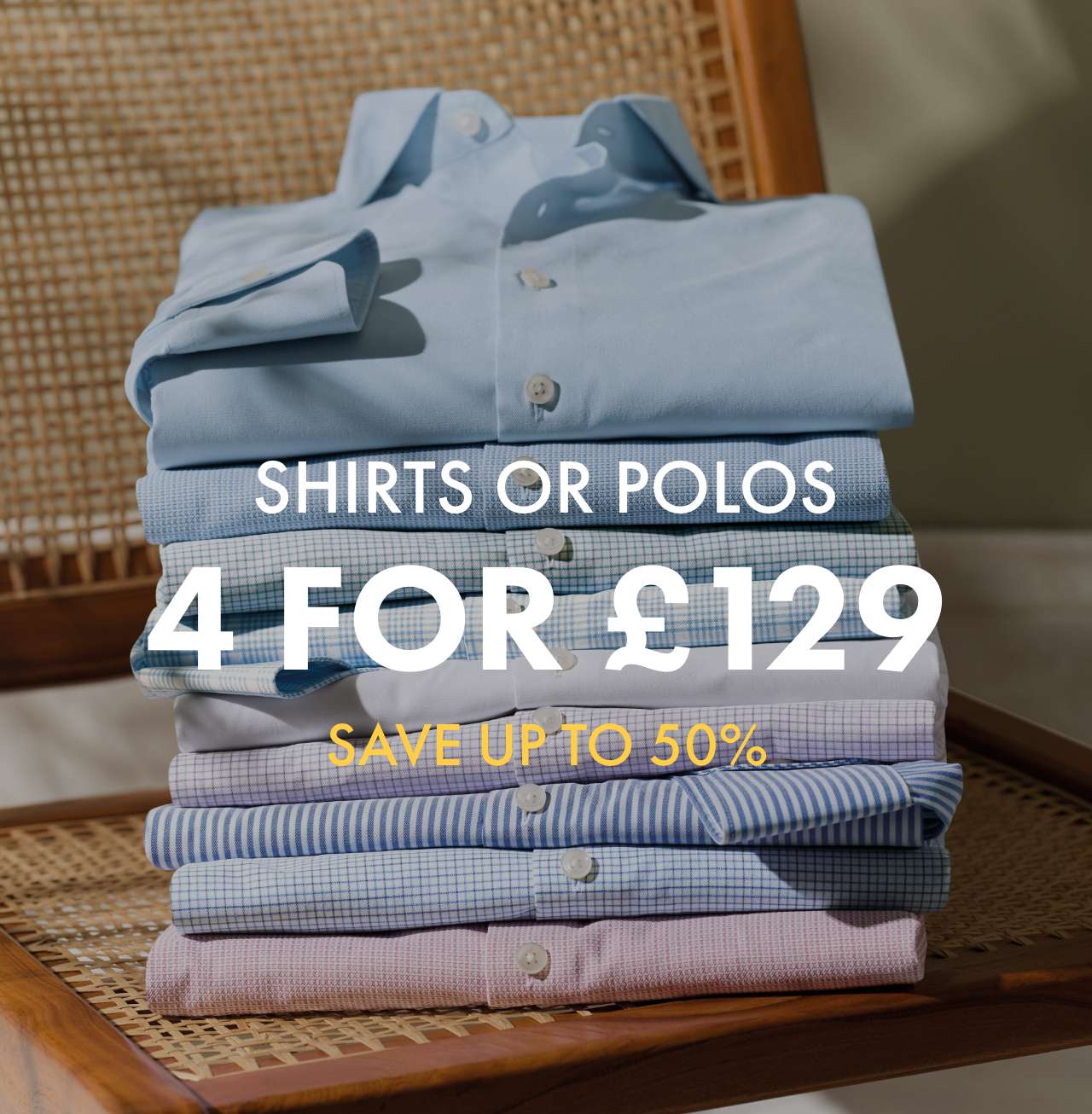 4 Shirts or Polos for £129