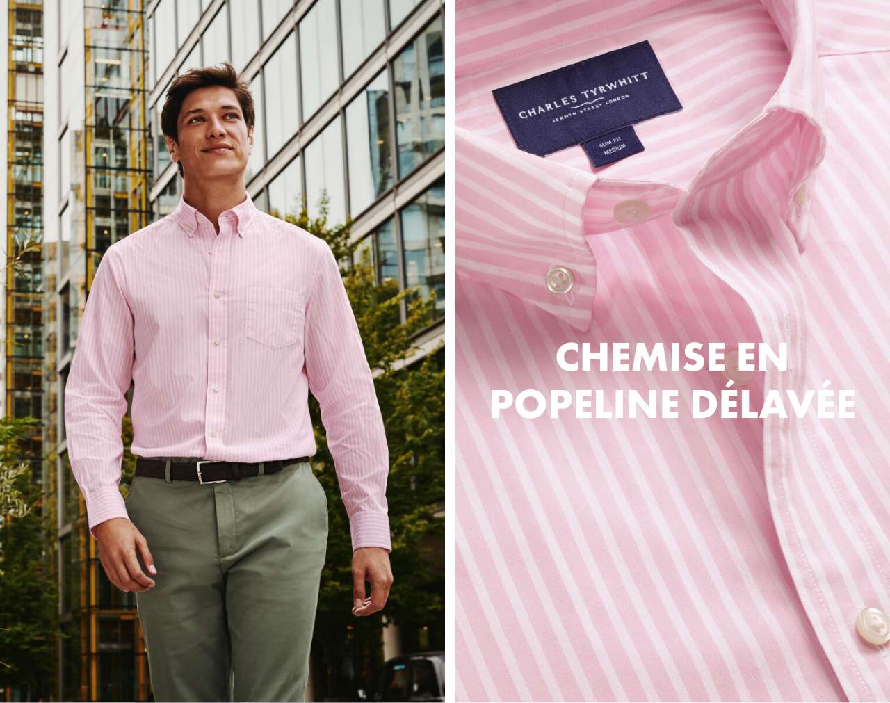 CHEMISE EN POPELINE DÉLAVÉE