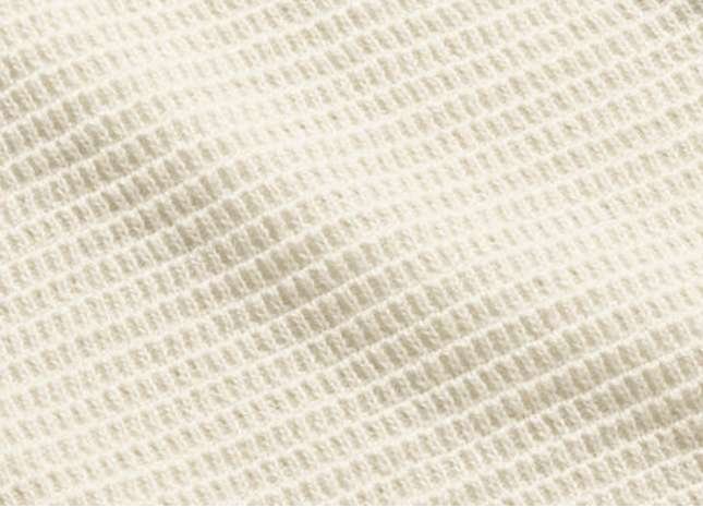 Strukturiertes Strick-Polo aus Baumwolle mit offenem Polokragen - Cremefarben