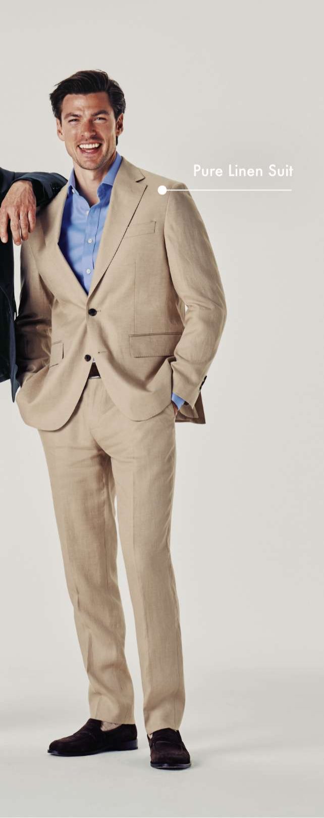 Pure Linen Suit in Taupe