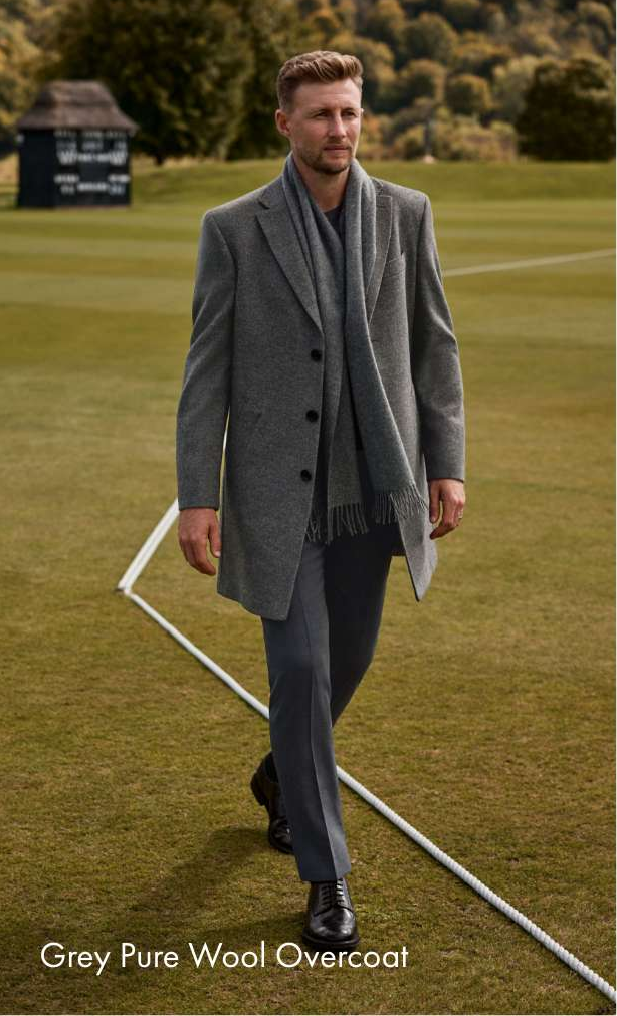 PURE WOOL OVERCOAT - GREY 