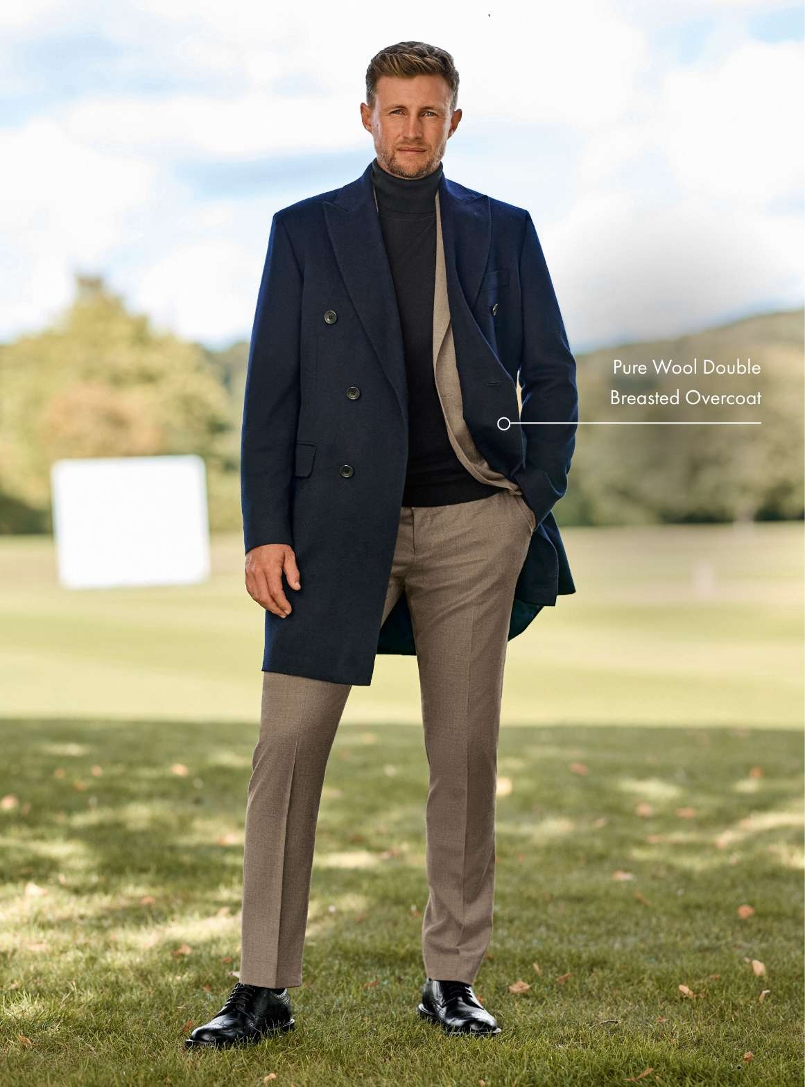 PURE WOOL DOUBLE BREASTED OVERCOAT