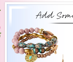 Sunrise Pink Beaded Bracelet Set