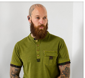 Carefree Customised Khaki Henley