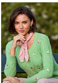Penny Embroidered Floral Cable Knit Cardigan