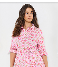 Roses Are Red Cotton Shirt Dress