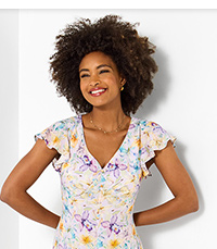 Watercolours Printed Floral Dress