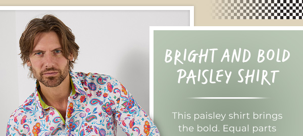 Bright And Bold Paisley Shirt - This paisley shirt brings the bold. Equal parts daring and dapper, it's impossible to ignore its vibrant retro charm.