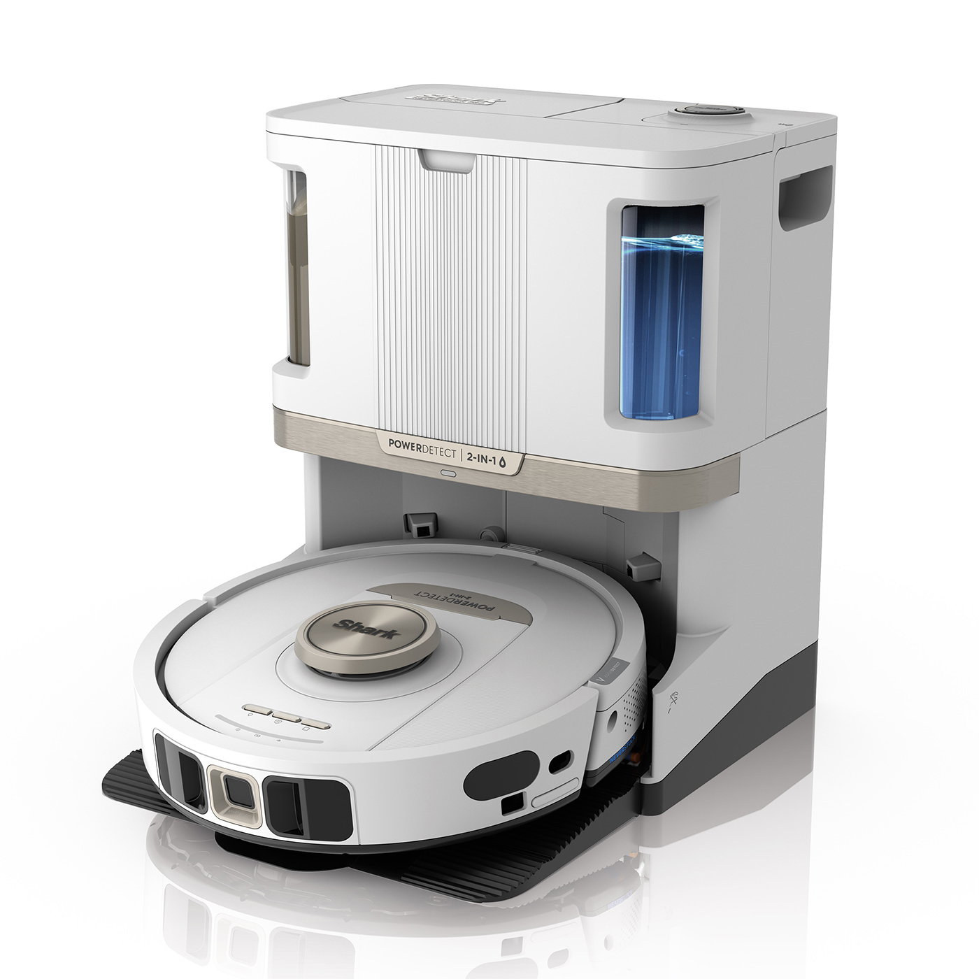 Aspirateur robot et laveur Shark PowerDetect NeverTouch Pro 2-en-1 autovidant, autoremplissant et autonettoyant blanc AV2800ZEEUWH
