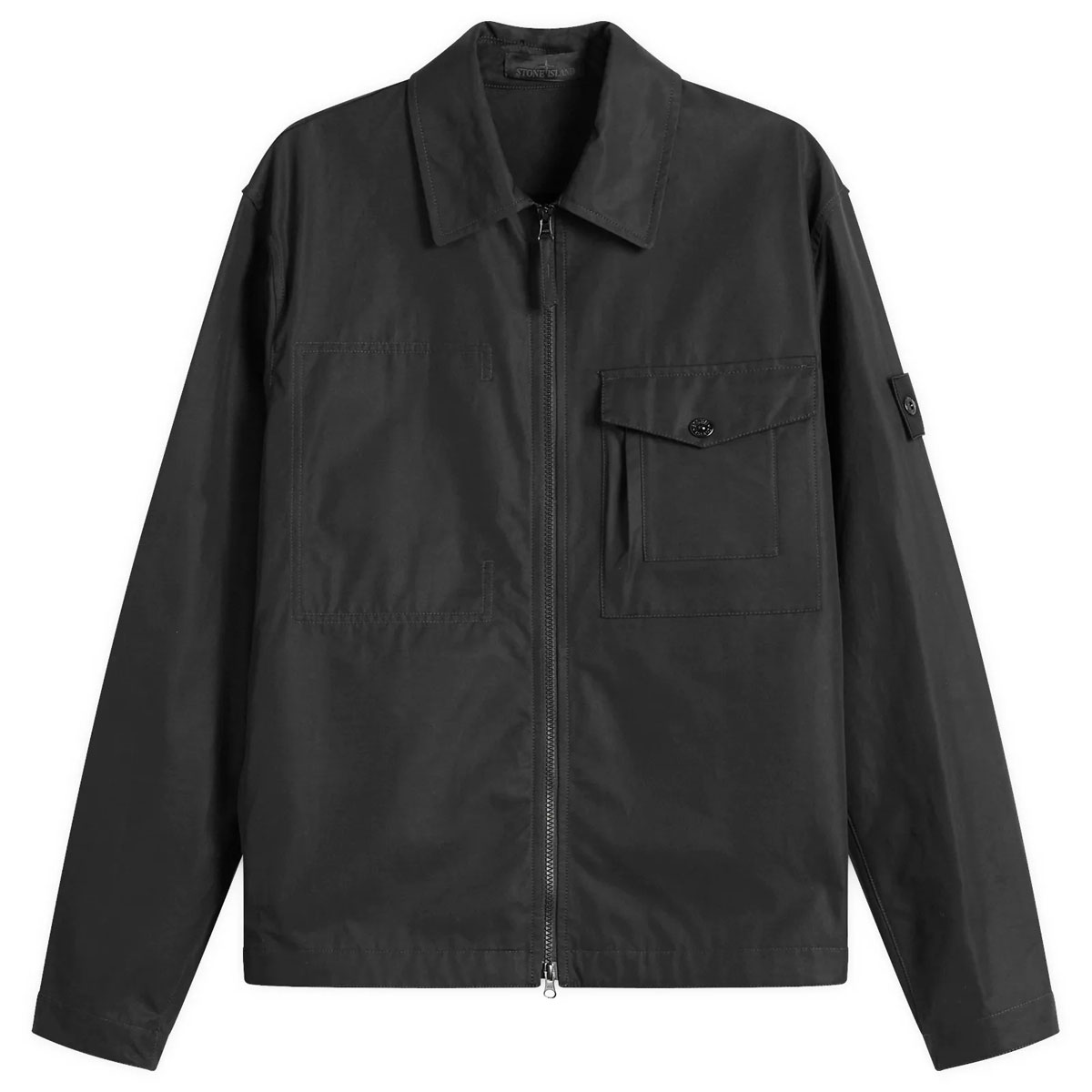 Stone Island Ghost Cotton Canvas Zip Shirt Jacket