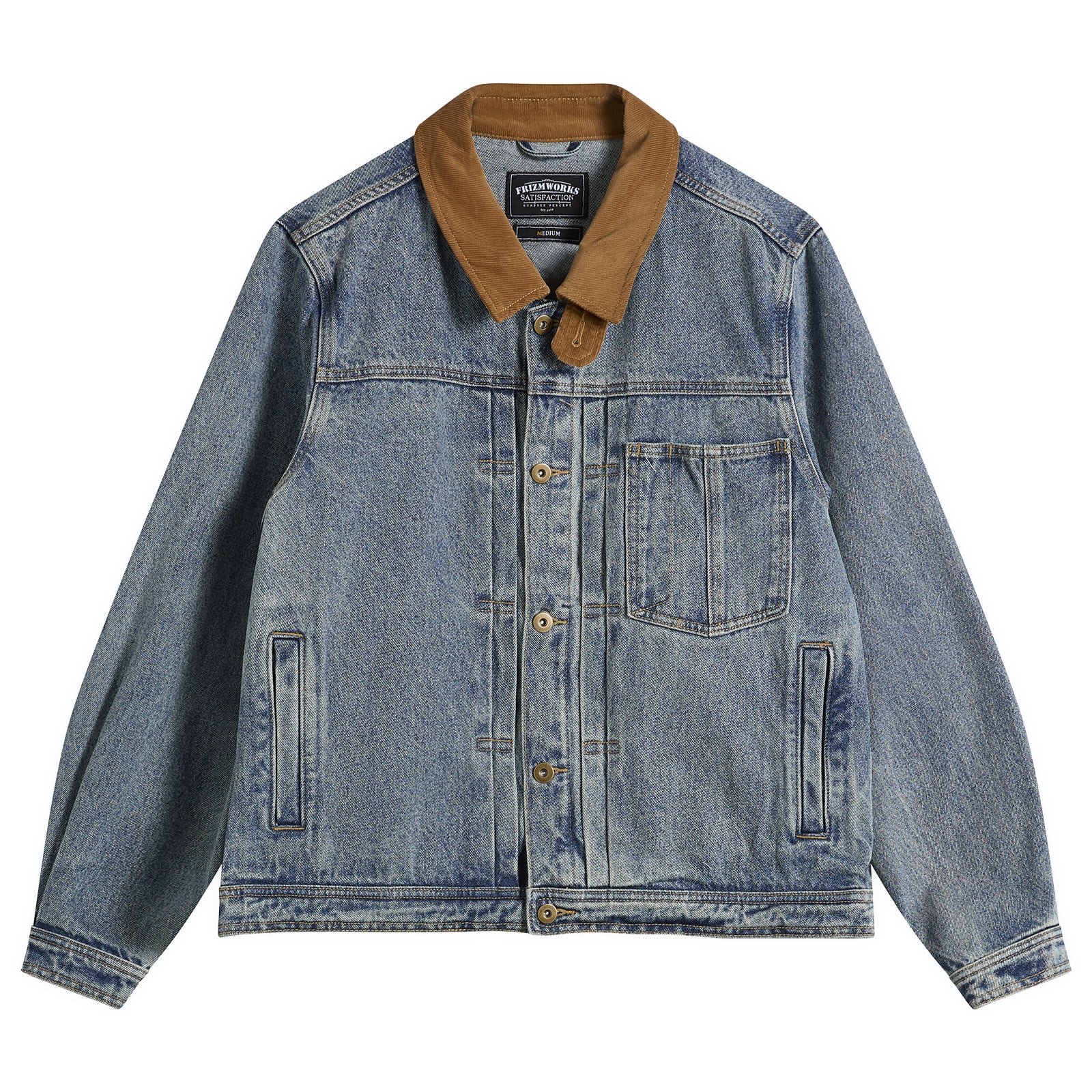FrizmWORKS Washed Denim Trucker Jacket
