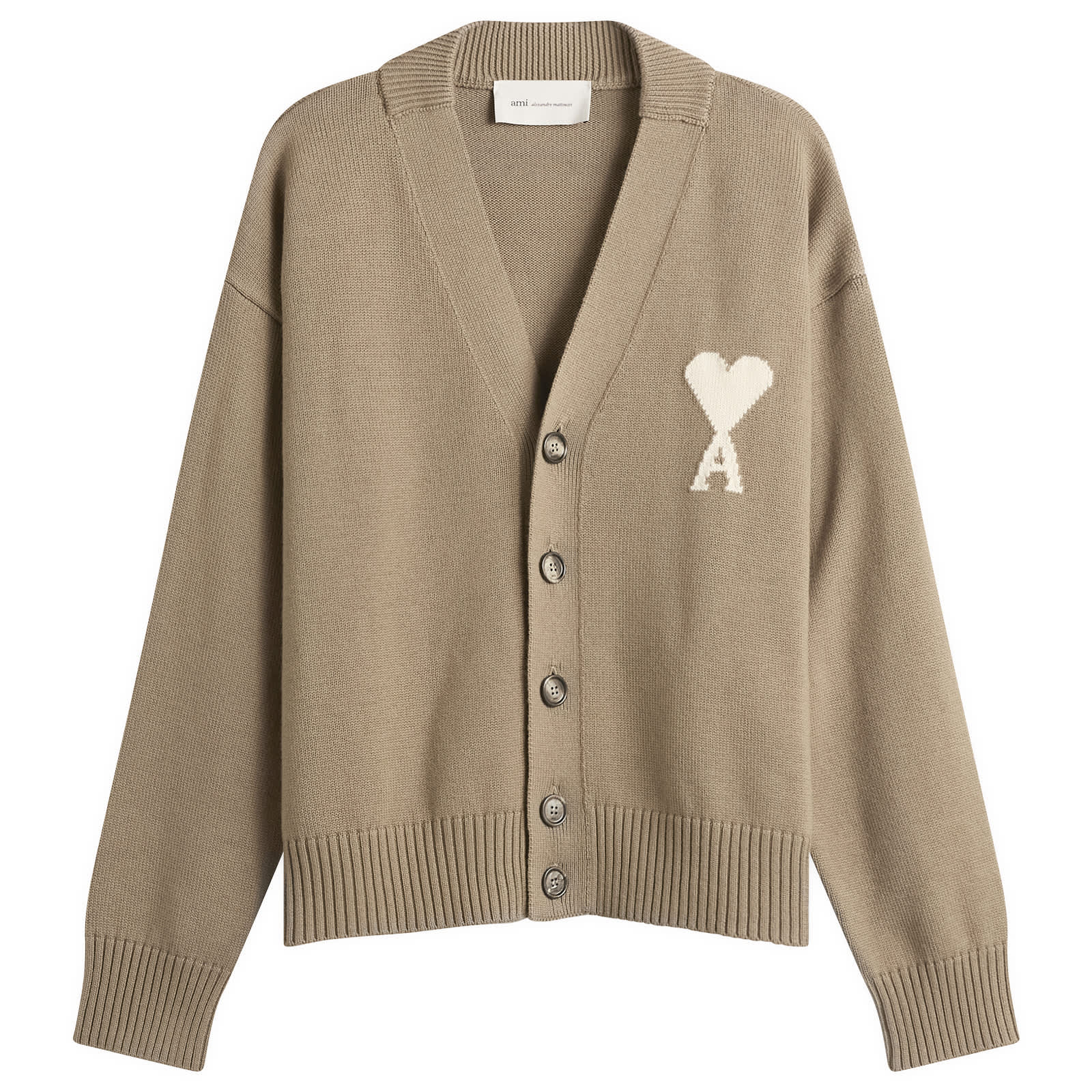 AMI Paris Cardigan With Contrasted Ami De Coeur