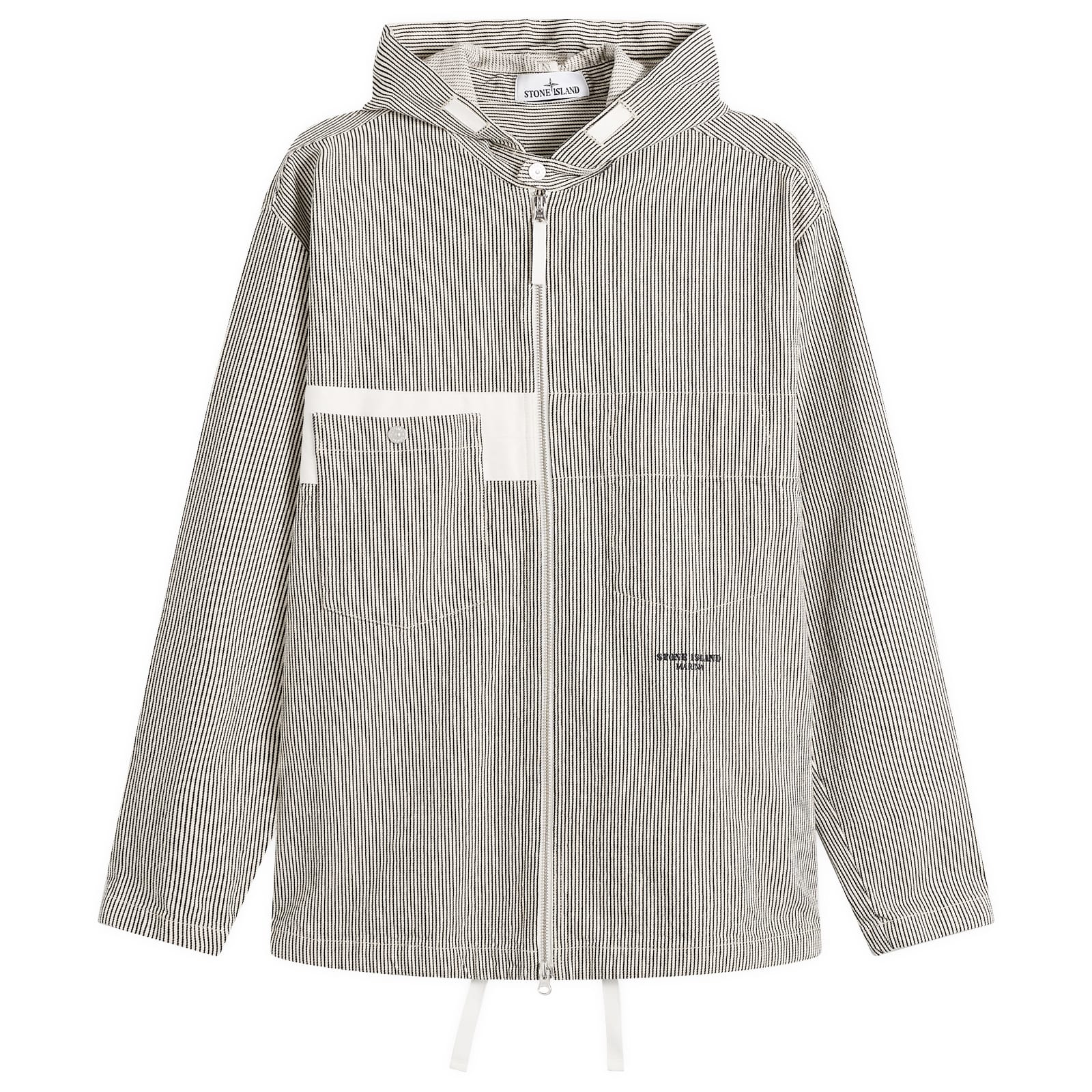 Stone Island Marina Striped Cotton Hooded Jacket