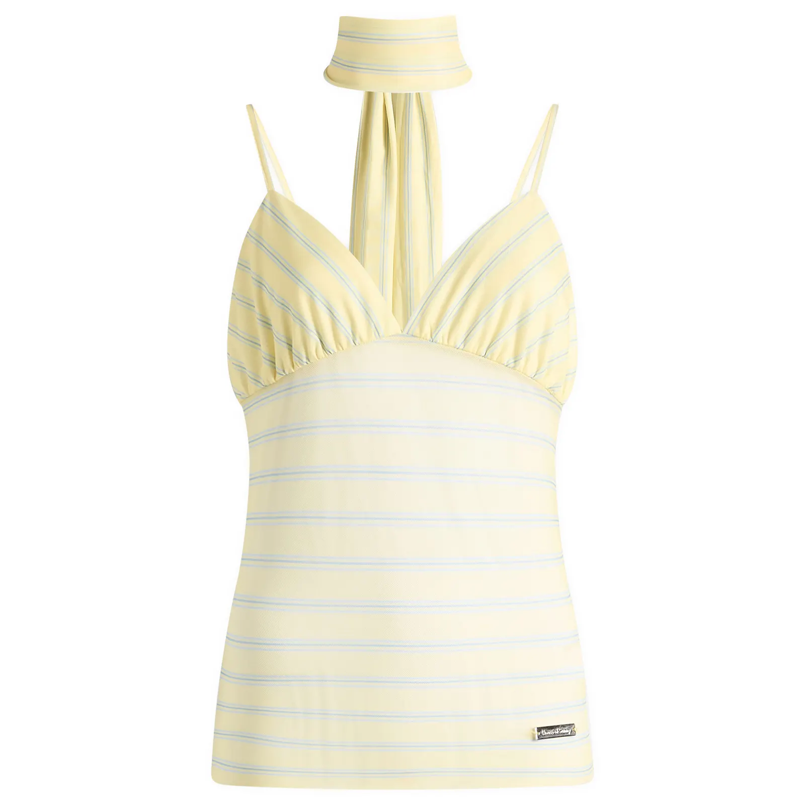 House Of Sunny Striped Mesh Cami Top