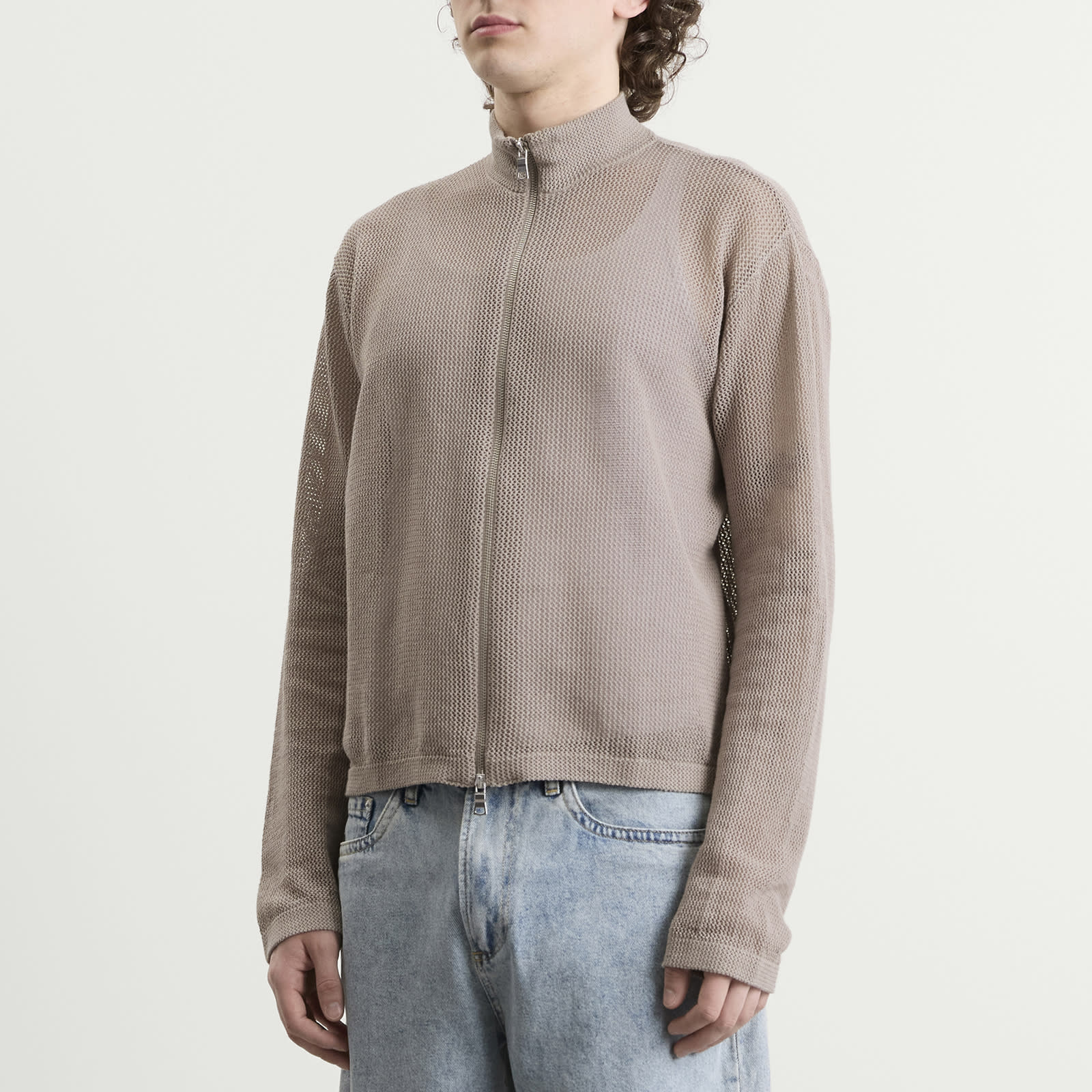 MKI Linen Loose Knit Track Jacket