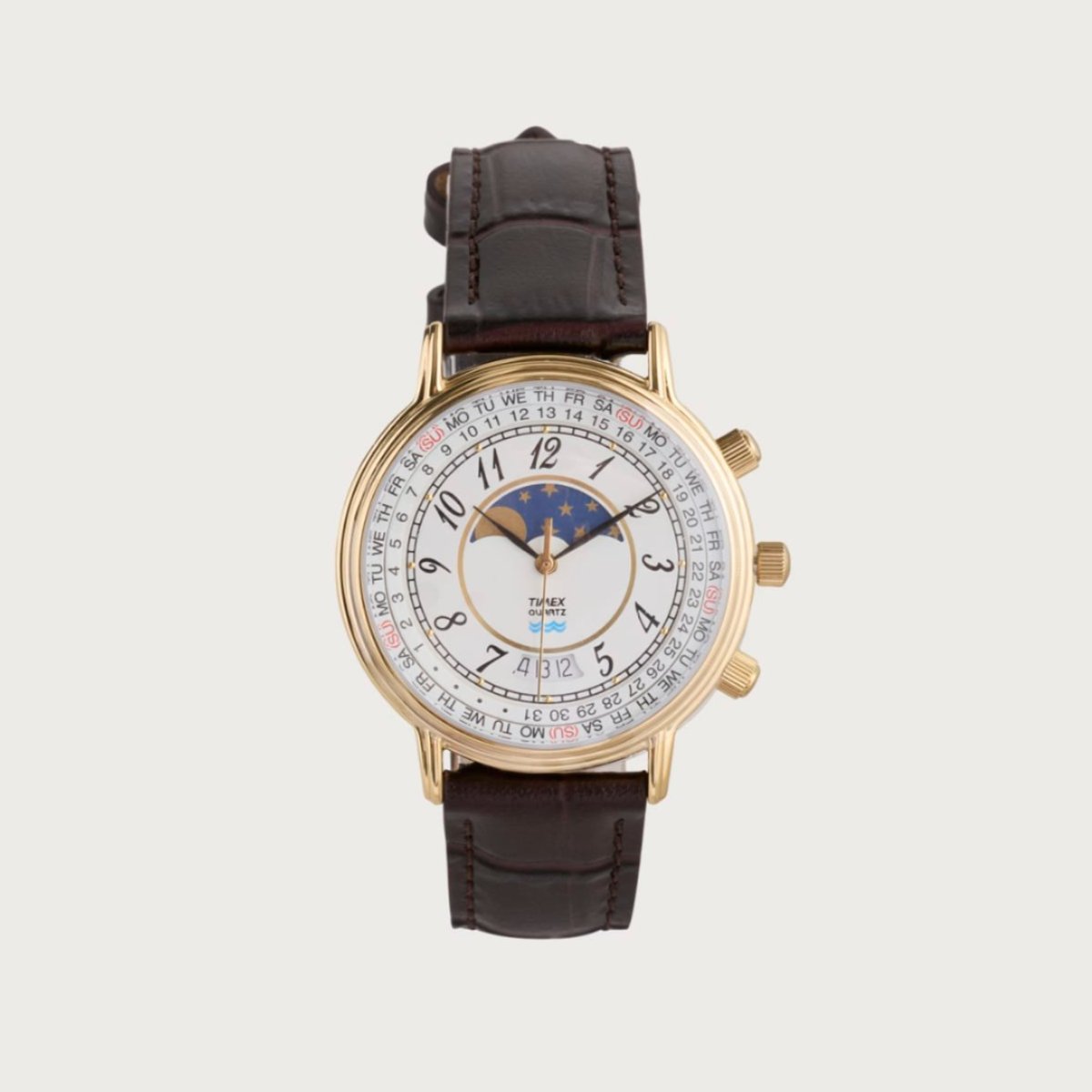 Timex 1990 Moon Phase & Calender Dial Watch