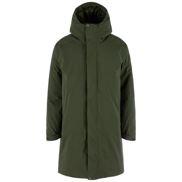 Donker groene parka jas van Fjällräven. 