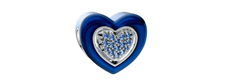 Blue Spinnable Heart