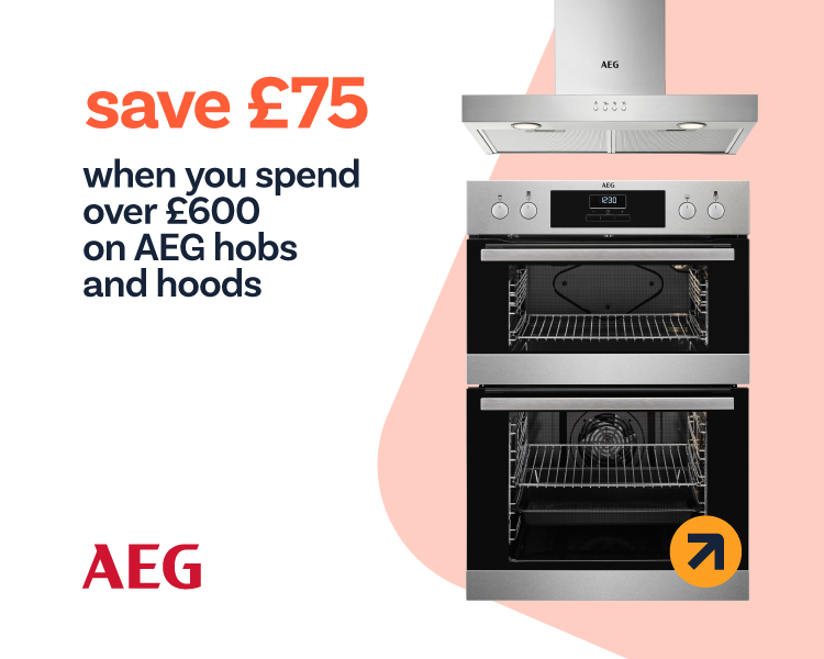save £755 when you spend over £600 on AEG hobs and hoods