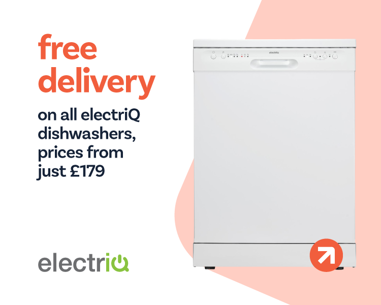 free delivery on all electriQ dishwashers