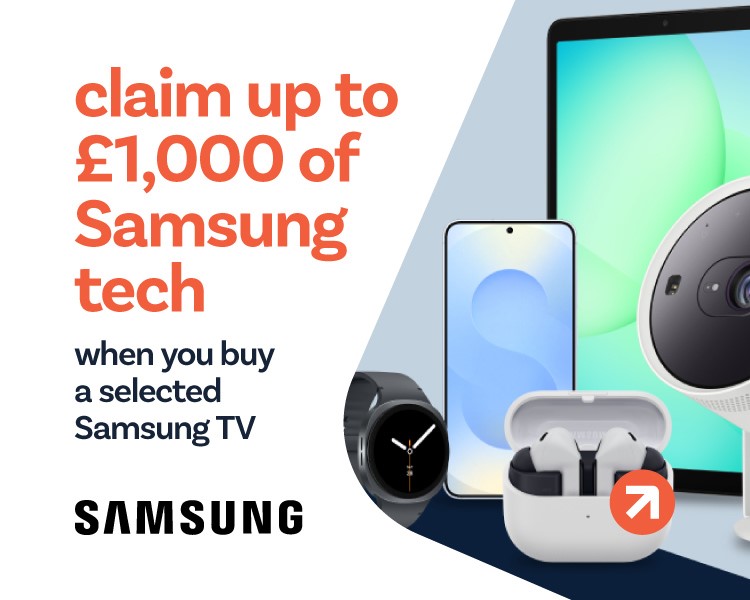 claim up to £1,000 of Samsung tech with Samsung TV
