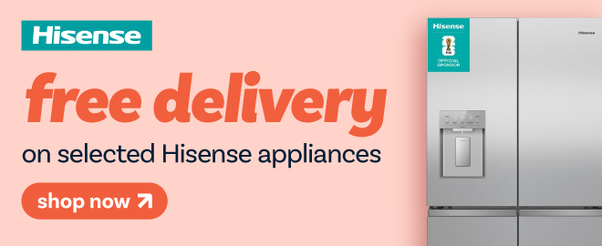 free delivery on selected Hisense appliances