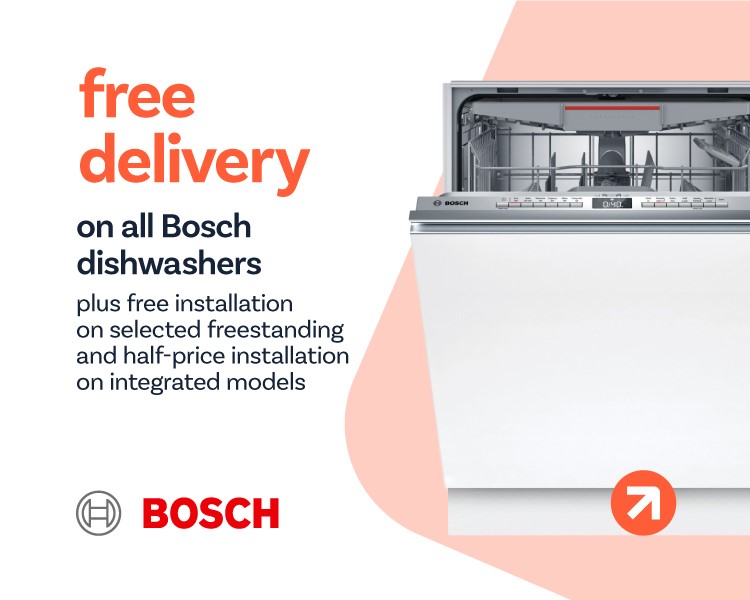 free delivery on all Bosch dishwashers