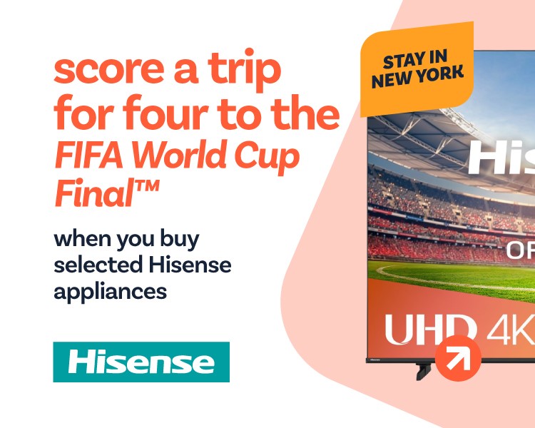 score a trip for four to the Fifa World Cup Final with Hisense