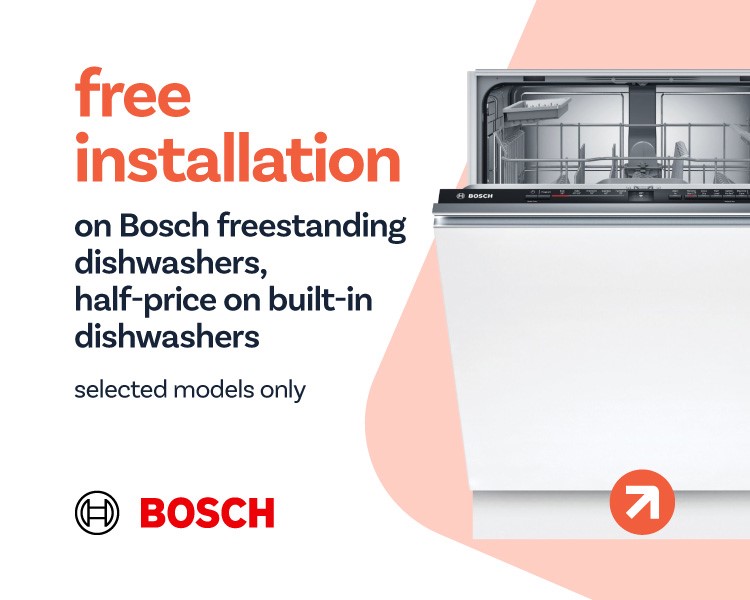 free installation on Bosch freestanding dishwashers