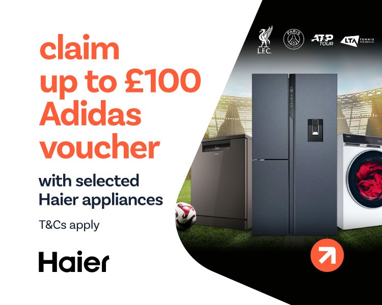 claim up to £100 Adidas voucher with Haier