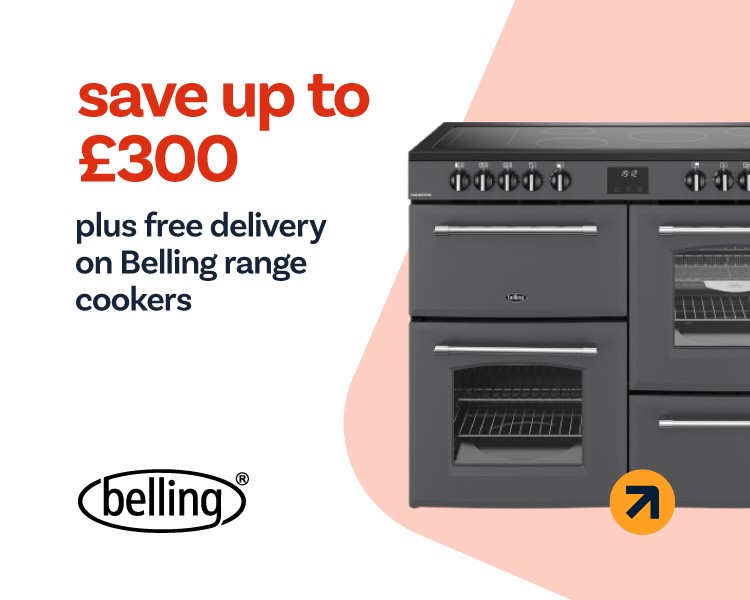 save up to £300 plus free delivery on Belling range cookers