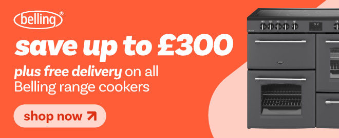 save up to £300 plus delivery on all Belling range cookers