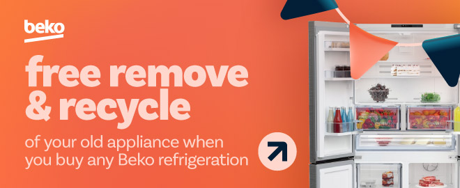 free remove & recycle of your old appliance when you buy any Beko refrigeration
