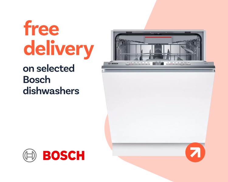 free delivery on selected Bosch dishwashers