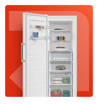 Beko 286L tall freestanding freezer - white