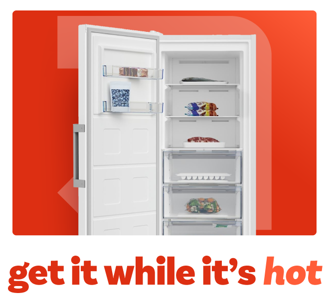 Beko 286L tall freestanding freezer - white