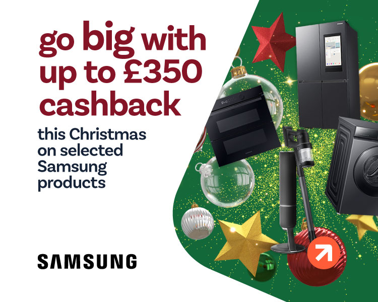 claim up to £350 cashback on selected samsung products