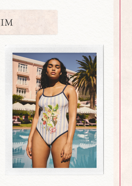 Cath Kidston Blue/White Stripe Floral Print Swimsuit