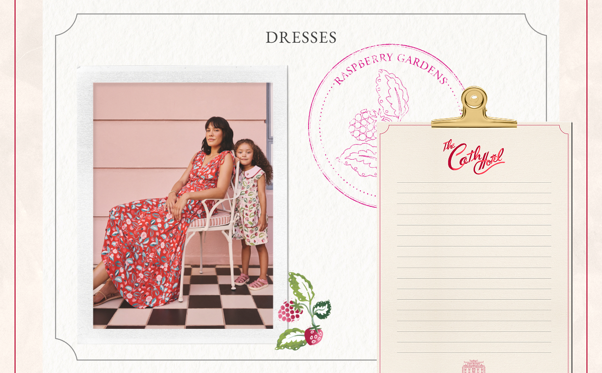 Cath Kidston Red Shirred Midi Dress