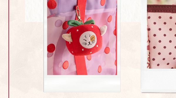Cath Kidston Red Apple Cat Clip On Plushie Bag