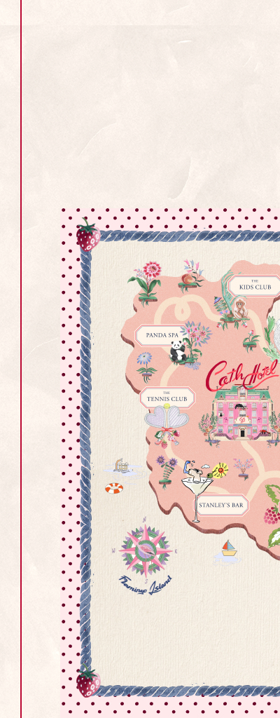 Cath Kidston Red Strawberry Print Shirred Midi Dress